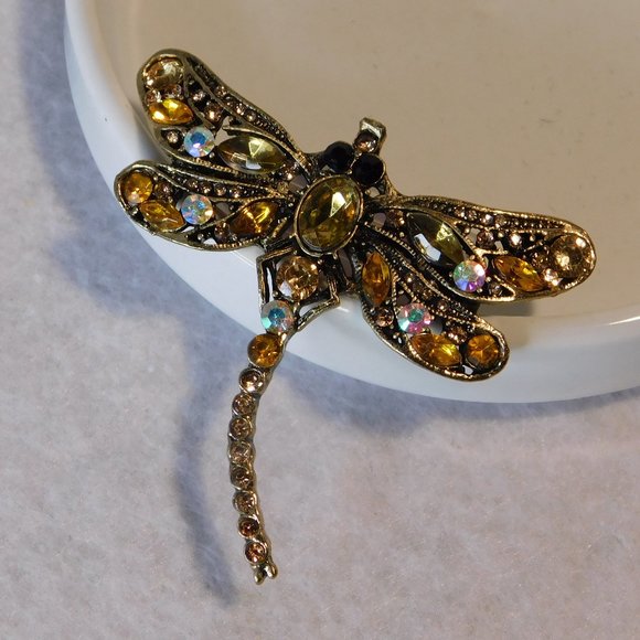 Brooch Dragonfly chunky stones - Picture 5 of 13
